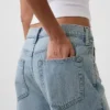Lågt sittande, avslappnade cropped-Jeans