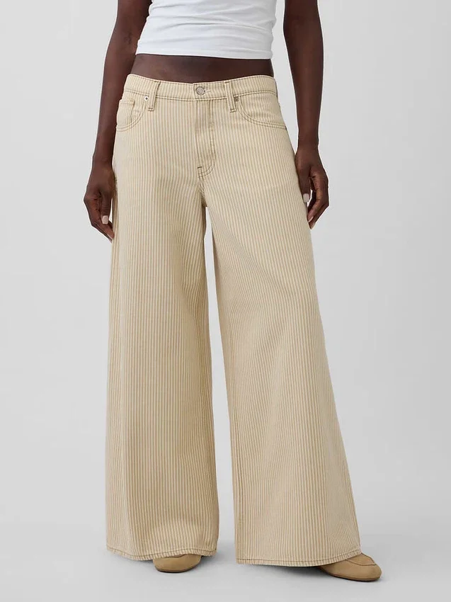 Lågt sittande randiga extra baggy-Jeans