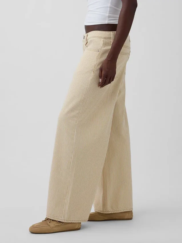 Lågt sittande randiga extra baggy-Jeans