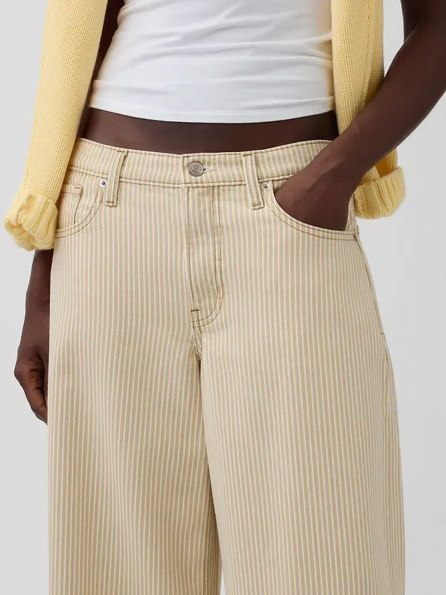 Lågt sittande randiga extra baggy-Jeans