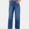 Lågt sittande, ultramjuka, avslappnade cropped-Jeans