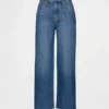 Lågt sittande, ultramjuka, avslappnade cropped-Jeans