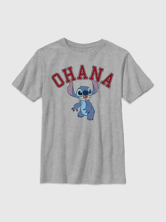 Lilo och Stitch Ohana-T-shirt i collegestil