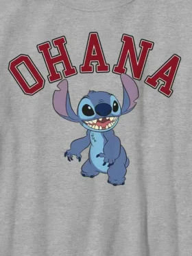 Lilo och Stitch Ohana-T-shirt i collegestil