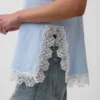Linneblandad camisole med spetskant