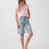 Långa jeansshorts för barn med medelhög midja
