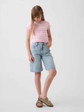 Långa jeansshorts för barn med medelhög midja