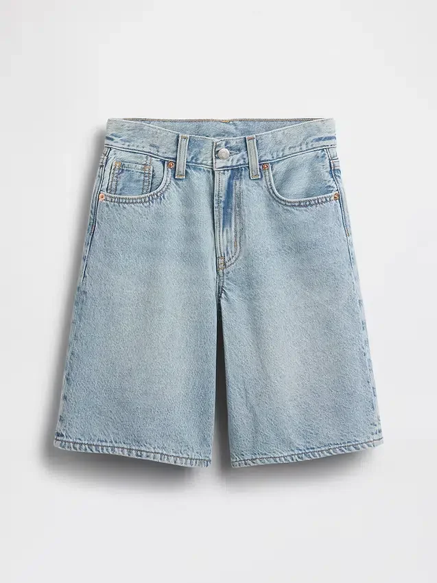 Långa jeansshorts för barn med medelhög midja