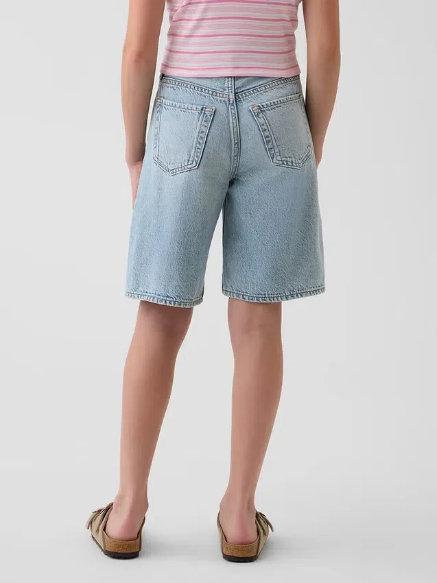 Långa jeansshorts för barn med medelhög midja