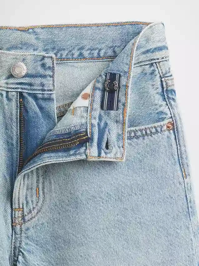 Långa jeansshorts för barn med medelhög midja