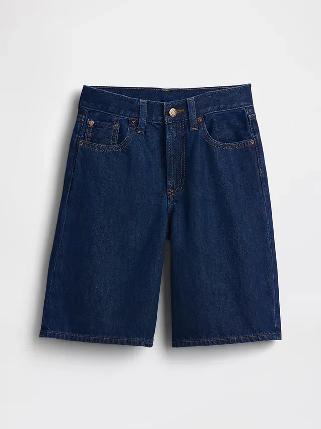 Långmodiga jeansshorts med låg midja för barn
