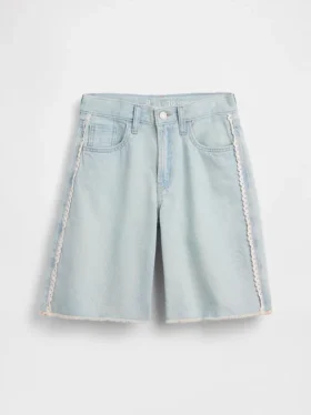 Långmodiga jeansshorts med låg midja för barn