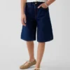 Långmodiga jeansshorts med låg midja för barn