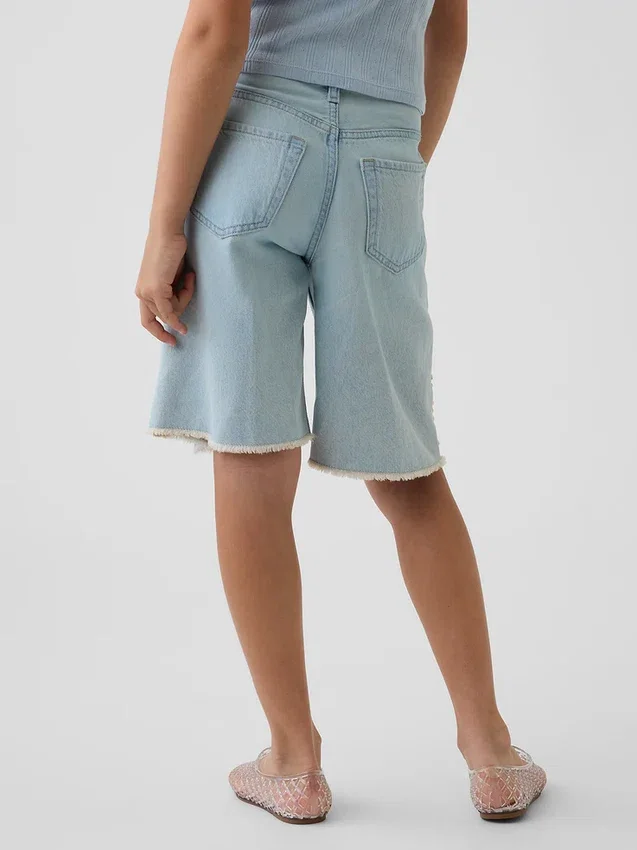 Långmodiga jeansshorts med låg midja för barn