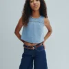Långmodiga jeansshorts med låg midja för barn