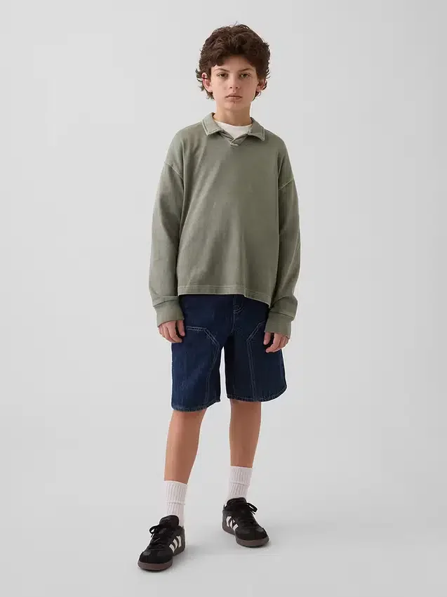 Lösa, bekväma denimshorts i 90-talsstil för barn