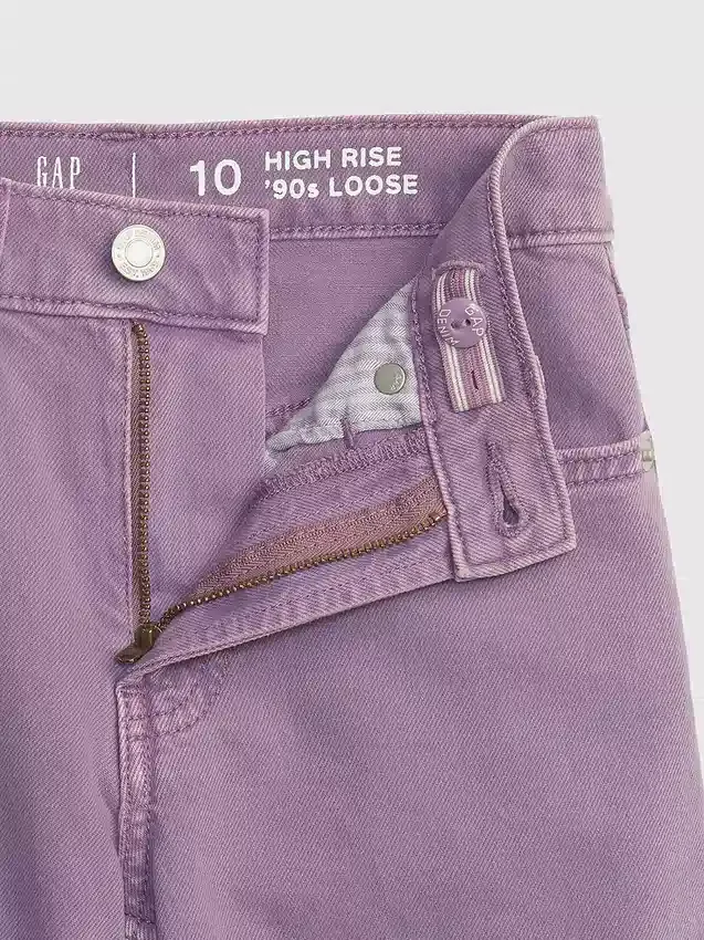 Lösa jeans med hög midja i 90-talsstil för barn