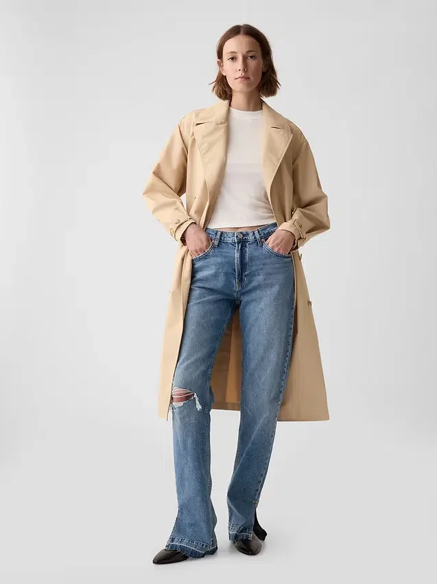 Löst sittande jeans med medelhög midja i 90-talsstil