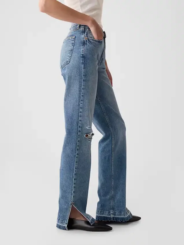 Löst sittande jeans med medelhög midja i 90-talsstil