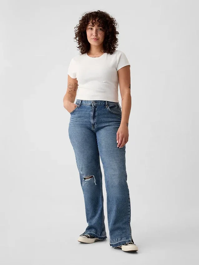 Löst sittande jeans med medelhög midja i 90-talsstil