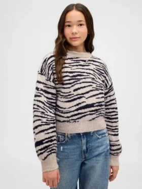 Löst sittande tröja med rund hals för barn