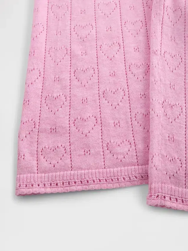 Lätt pyjamasbyxa i CashSoft Pointelle med hjärtmönster