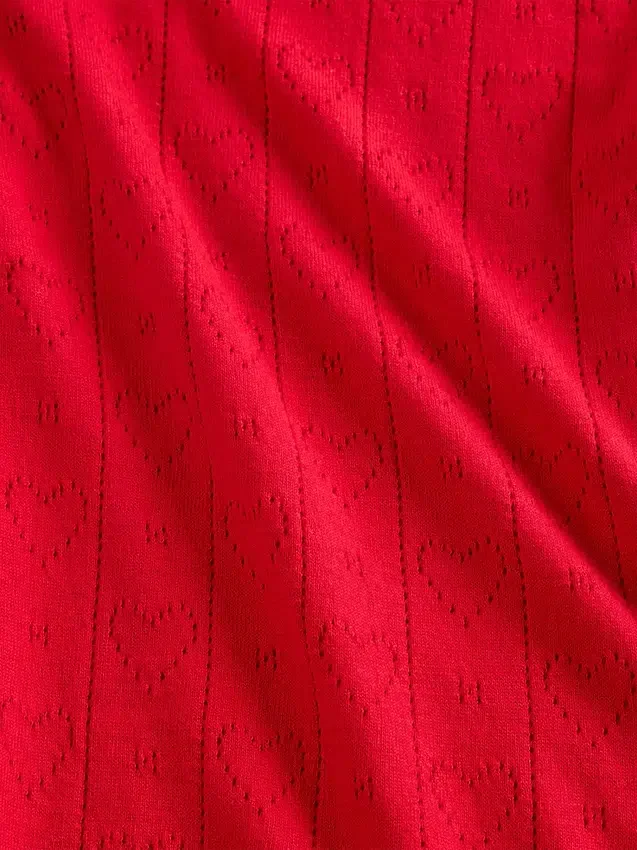 Lätt pyjamasbyxa i CashSoft Pointelle med hjärtmönster