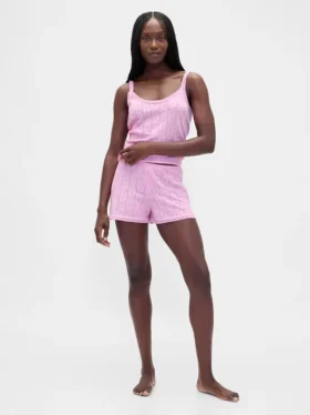 Lätta CashSoft Pointelle-pyjamasShorts med hjärtmönster