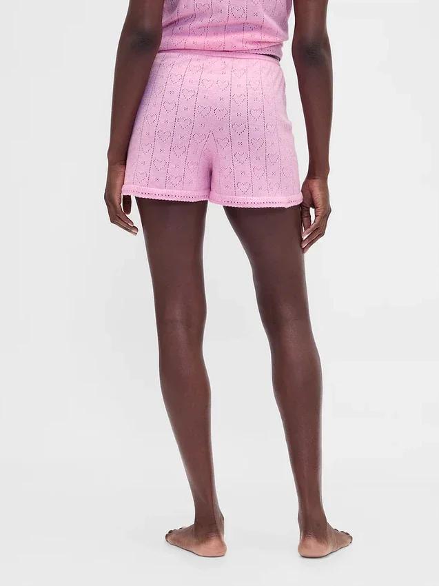Lätta CashSoft Pointelle-pyjamasShorts med hjärtmönster