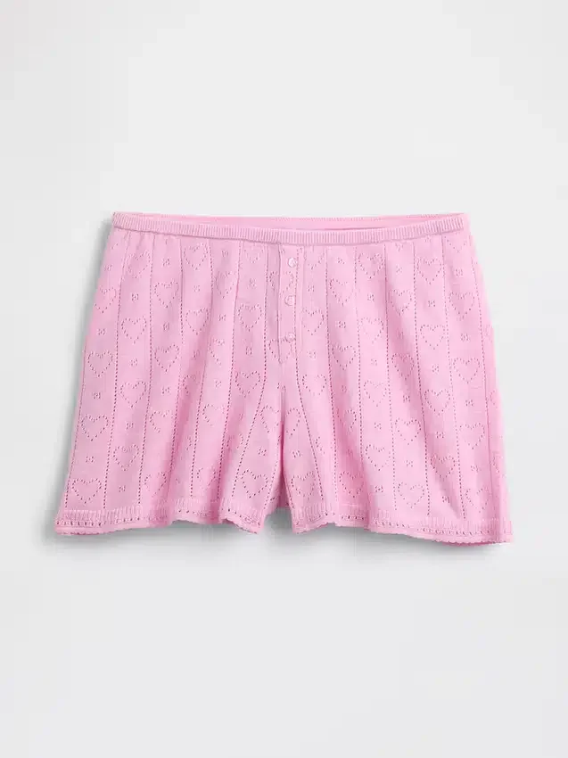 Lätta CashSoft Pointelle-pyjamasShorts med hjärtmönster