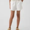 Lätta shorts i linne-bomull med spetskant för barn