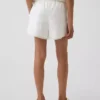 Lätta shorts i linne-bomull med spetskant för barn