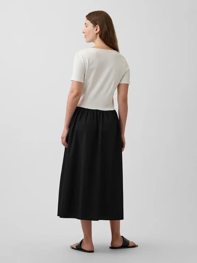 Mammakläder i blandmaterial med låg midja