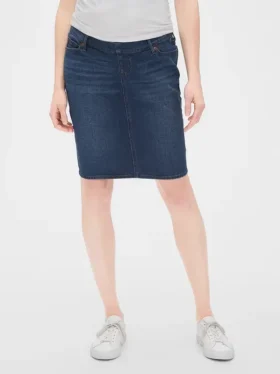 Mammakläder i denim med hel panel