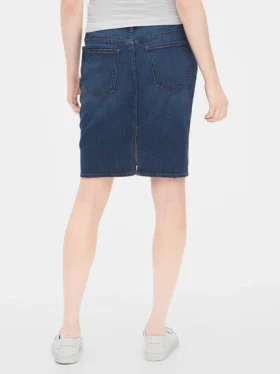 Mammakläder i denim med hel panel