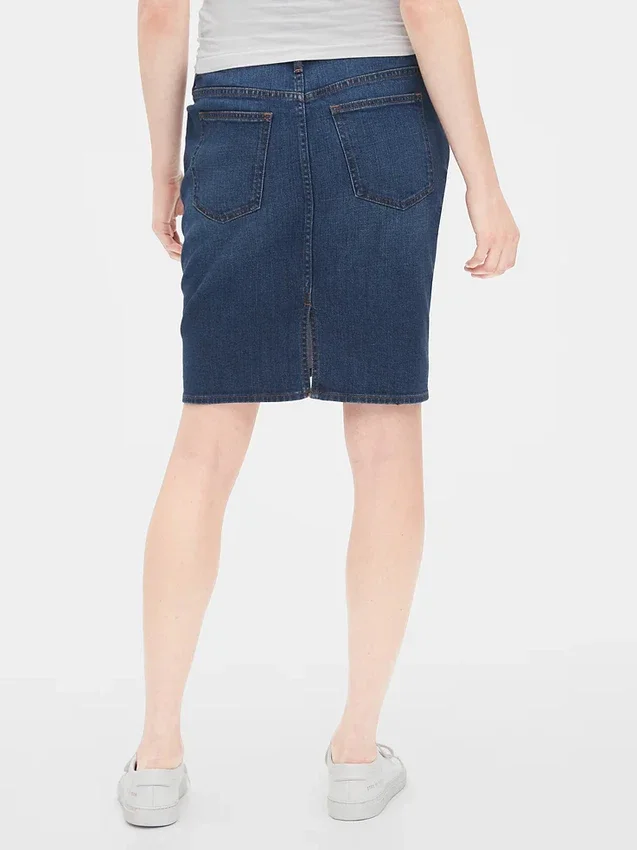 Mammakläder i denim med hel panel