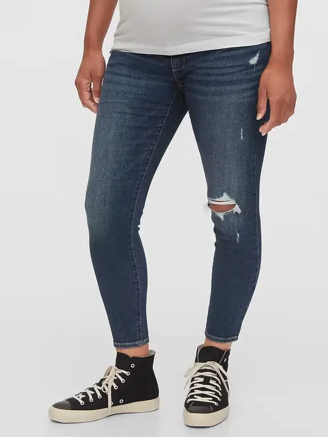 Mammakläder i skinny-modell med insats vid ankeln