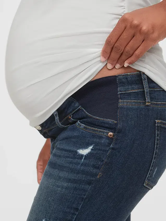Mammakläder i skinny-modell med insats vid ankeln
