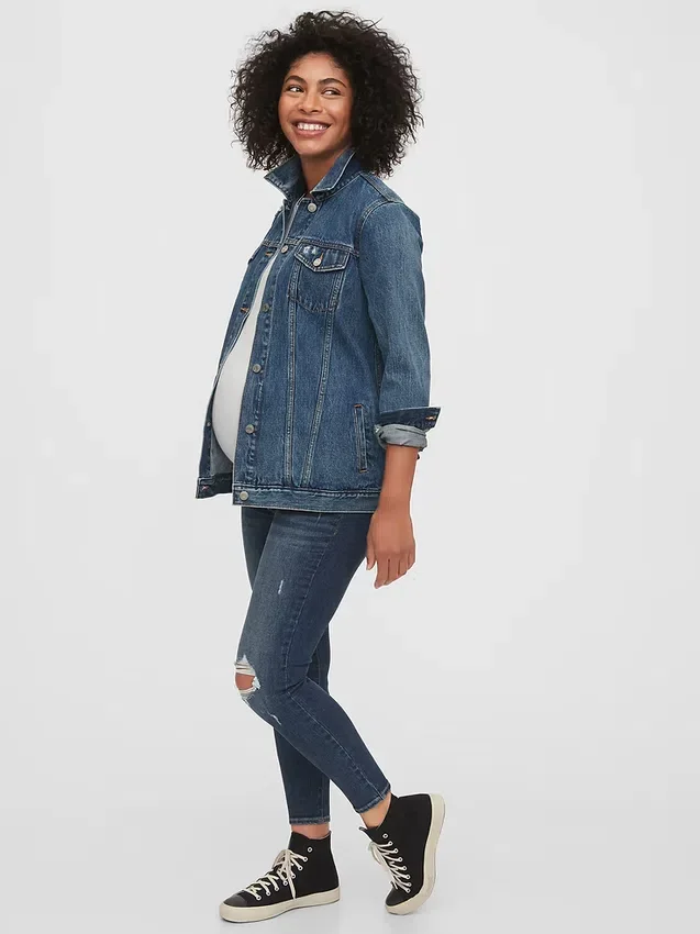 Mammakläder i skinny-modell med insats vid ankeln