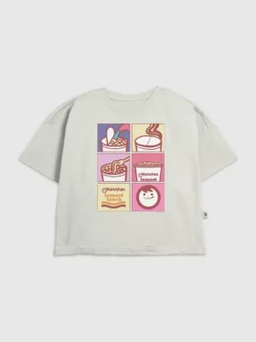 Maruchan Noodle Grid-T-shirt med tryck för barn