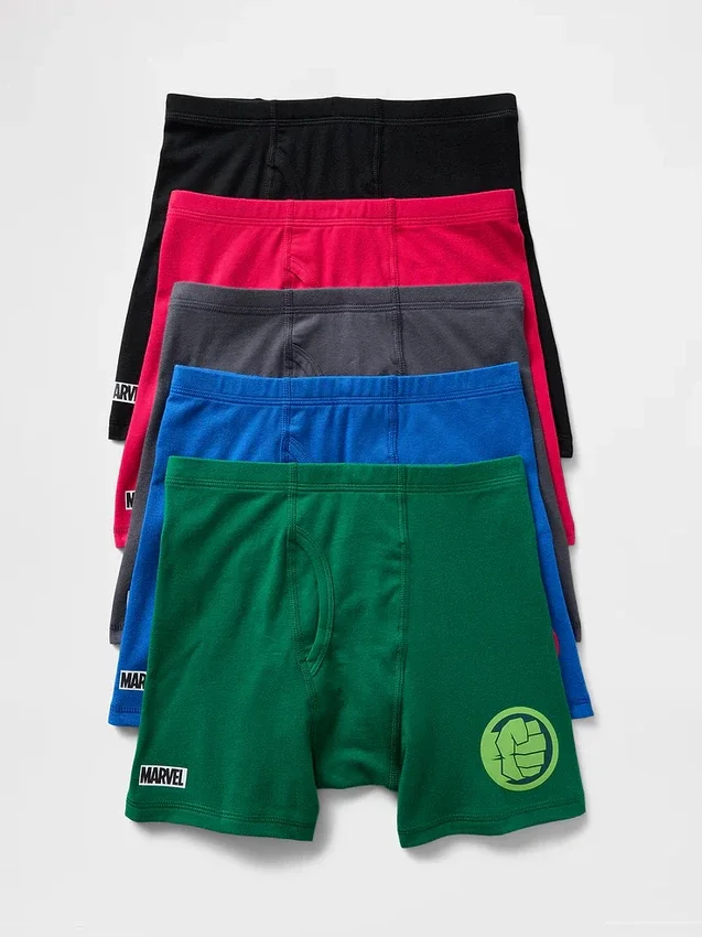 Marvel-boxershorts i ekologisk stretchbomull för barn (5-pack)