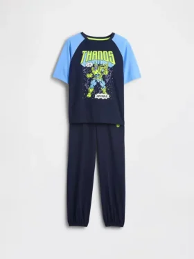 Marvel-pyjamas med joggingsbyxor för barn, tillverkad av återvunnet material