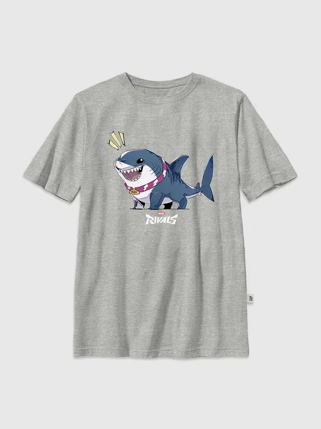 Marvel Rivals-T-shirt med tryck för barn – Jeff the Shark