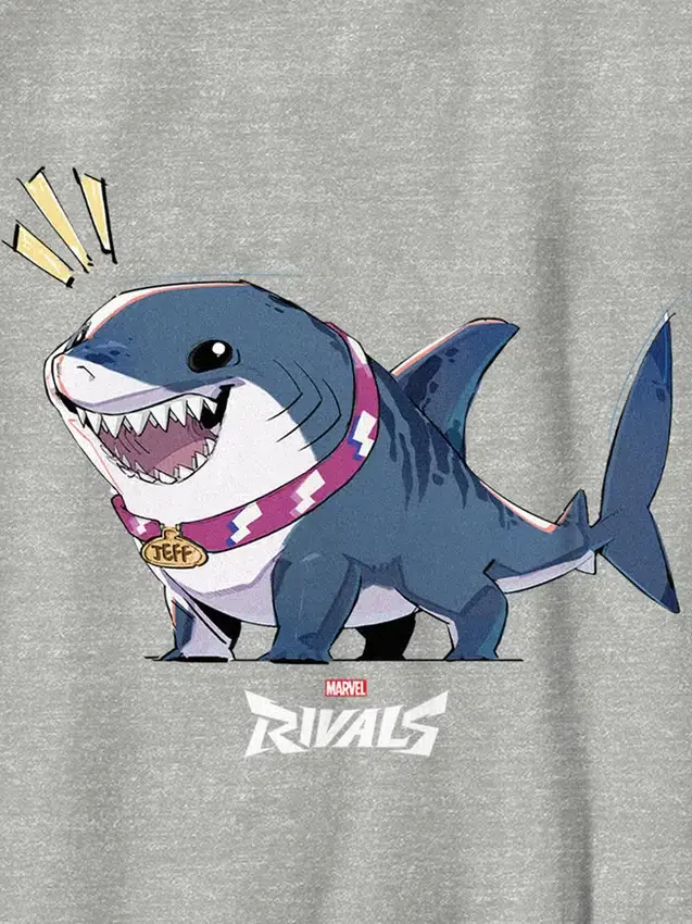 Marvel Rivals-T-shirt med tryck för barn – Jeff the Shark
