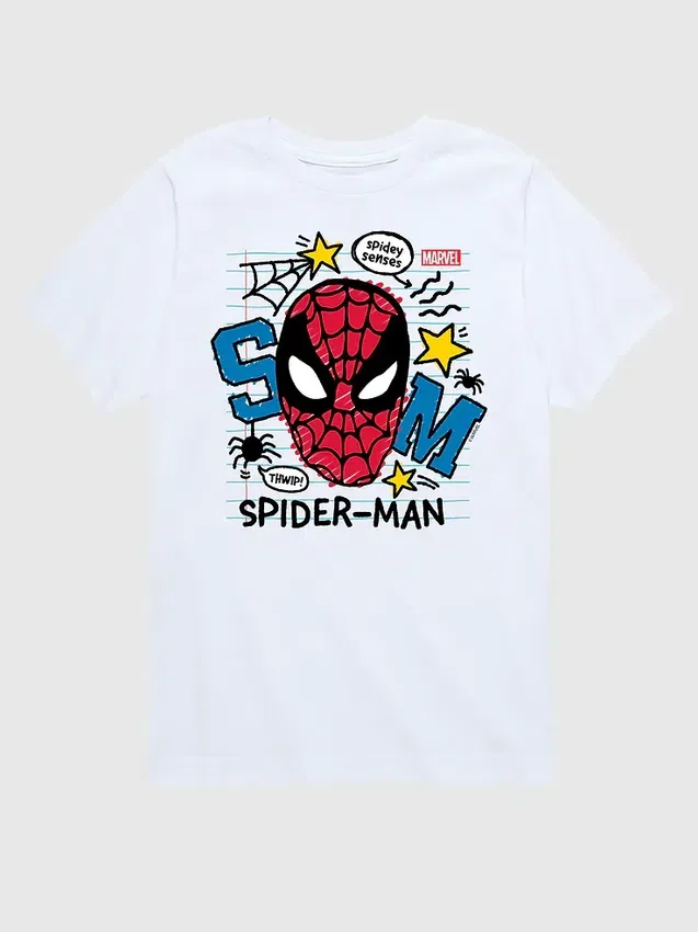 Marvel Scribbled Spider-Man-T-shirt med kort ärm för småbarn