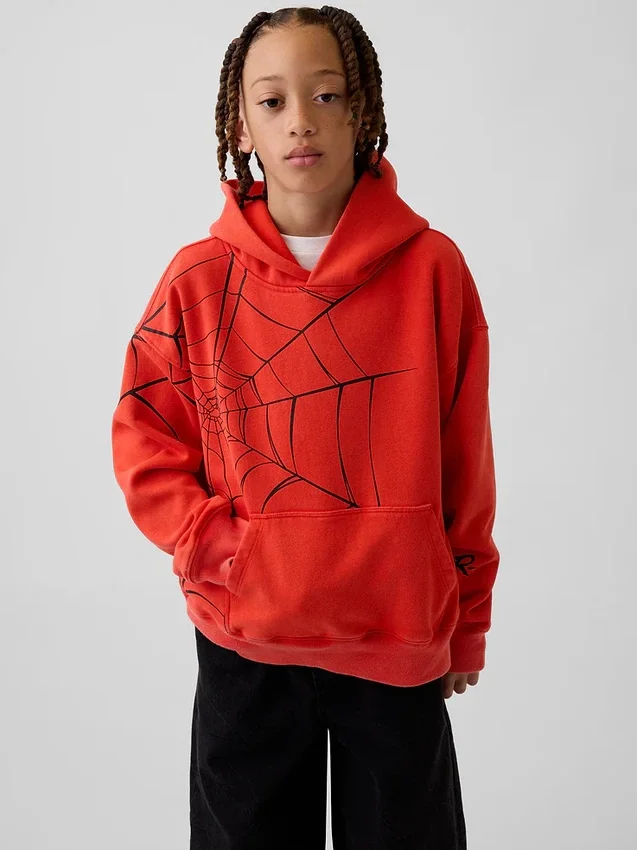 Marvel Vintagesoft Spider-Man-hoodie med avslappnad passform för barn
