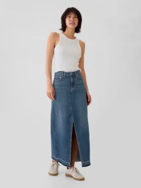 Maxikjol i denim