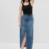 Maxikjol i denim