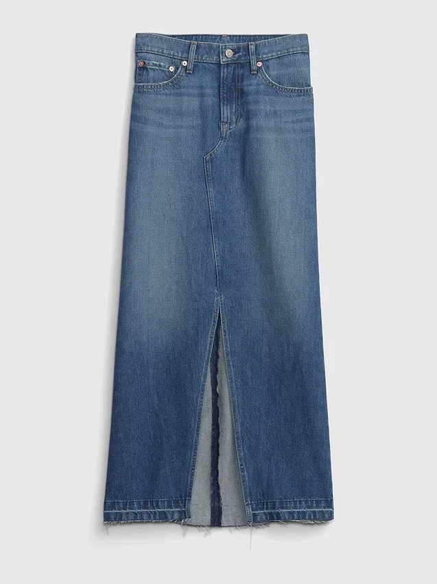 Maxikjol i denim