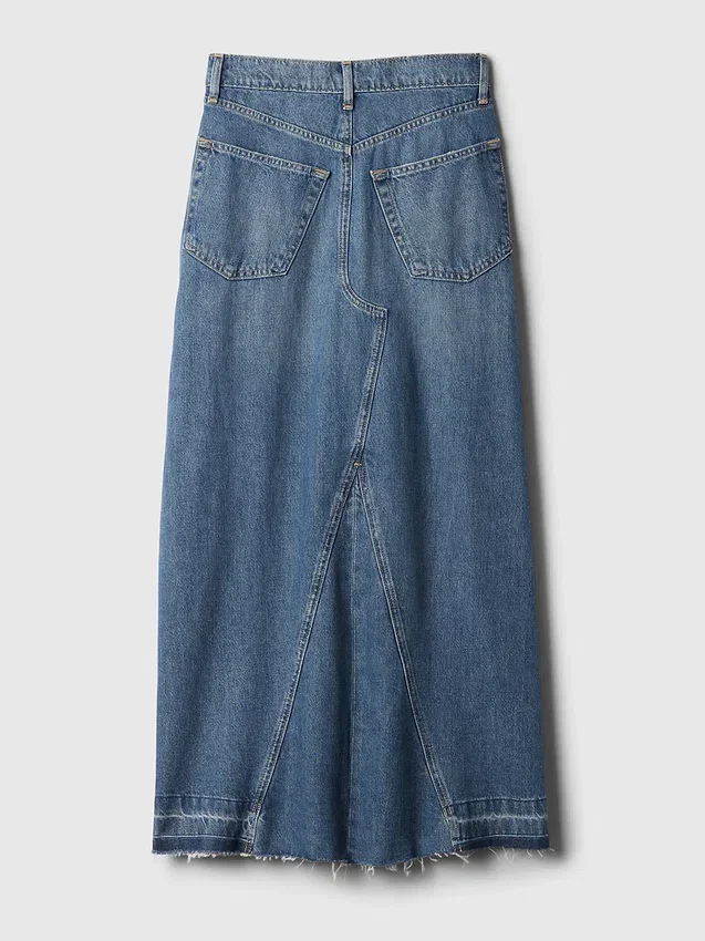 Maxikjol i denim